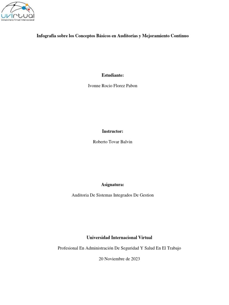 Infografia Conceptos Basicos-Ivonne Florez | PDF | Auditoría | Calidad ...