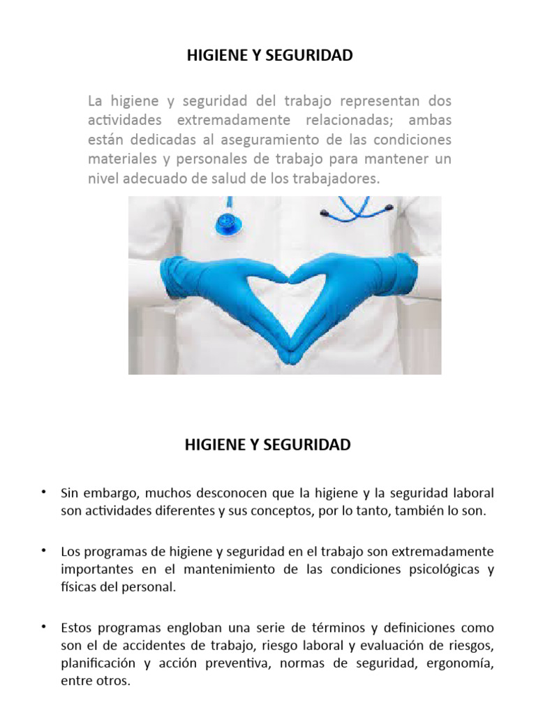 Higiene y Seguridad en el Trabajo | PDF | Seguridad y salud ocupacional ...