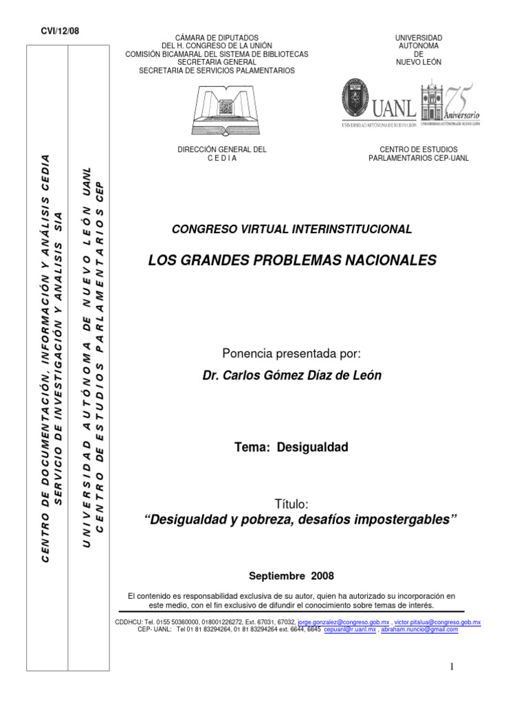 Desigualdad y pobreza en México | PDF | Pobreza | Pobreza e indigencia