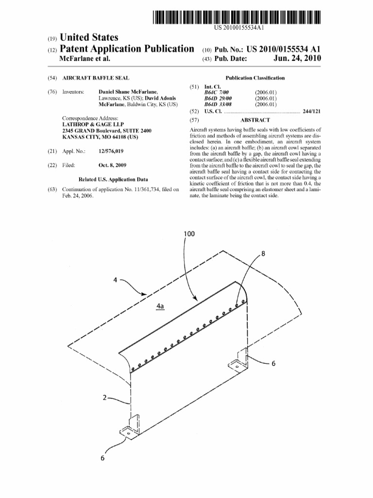 Us20100155534a1 Aircraft Baffle Seal Download Free PDF Materials