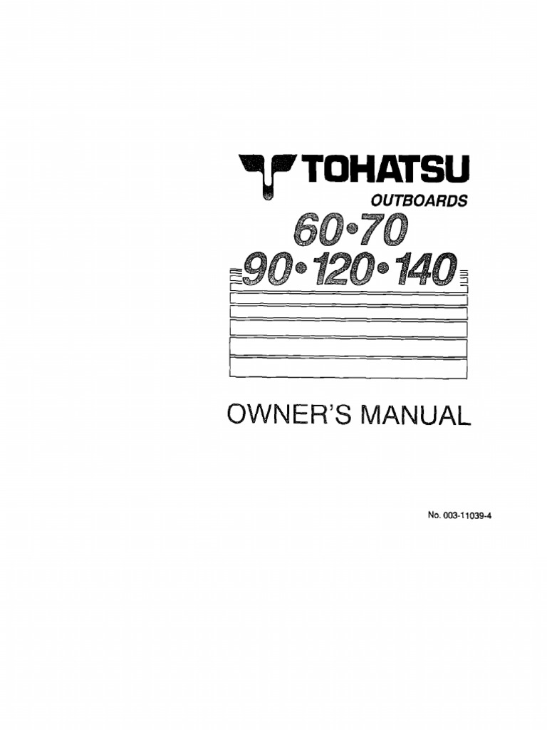 Tohatsu Engine Manual PDF Gasoline Motor Oil