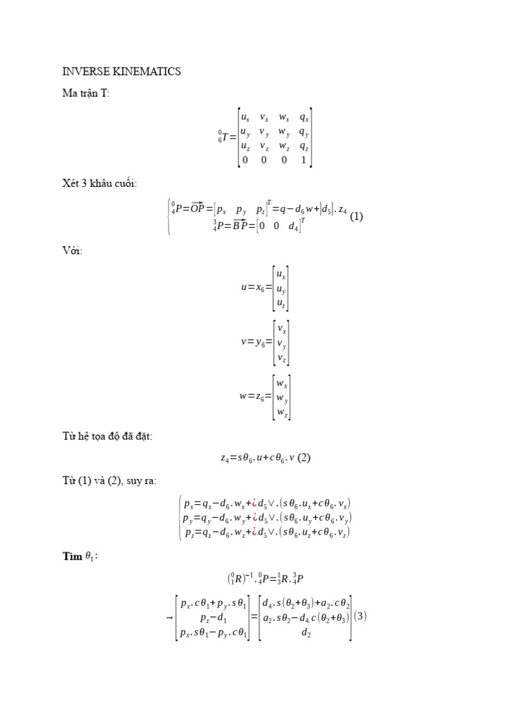 Inverse Kinematics | PDF