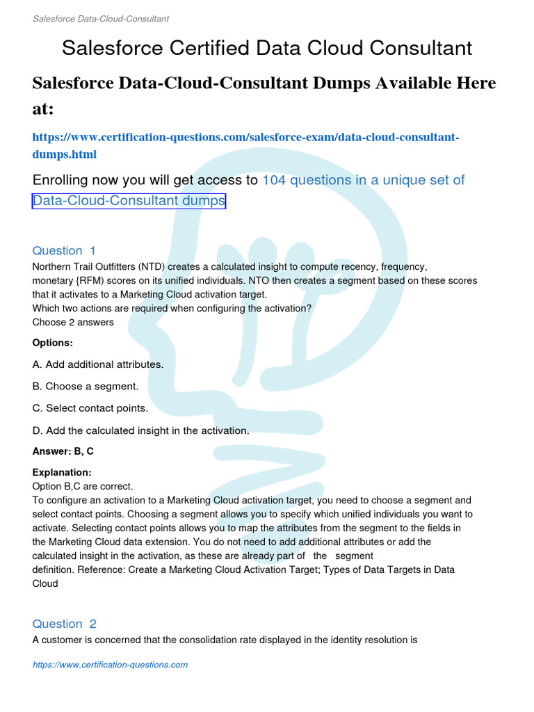 Data Cloud Consultant PDF | PDF | Customer Relationship Management ...