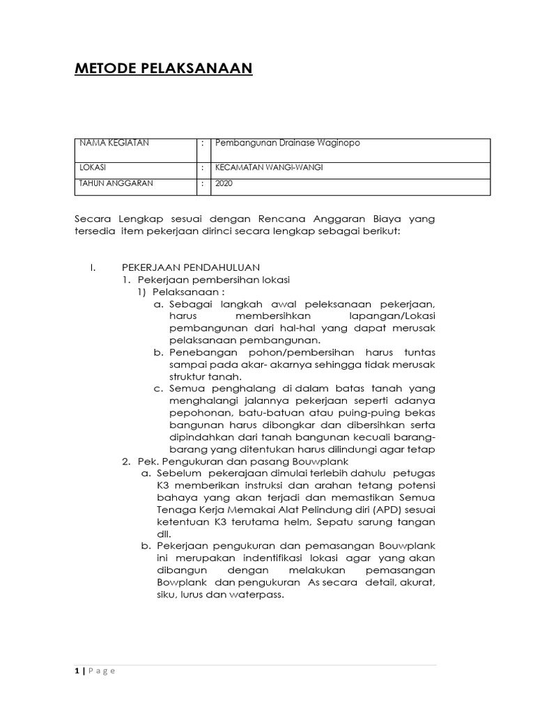 Metode Pembangunan Drainase Pdf