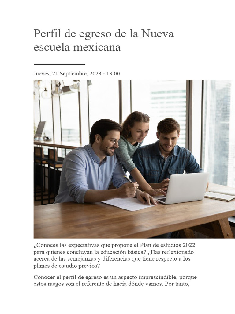 Perfil de Egreso Educación Básica 2022 | PDF | Plan de estudios ...