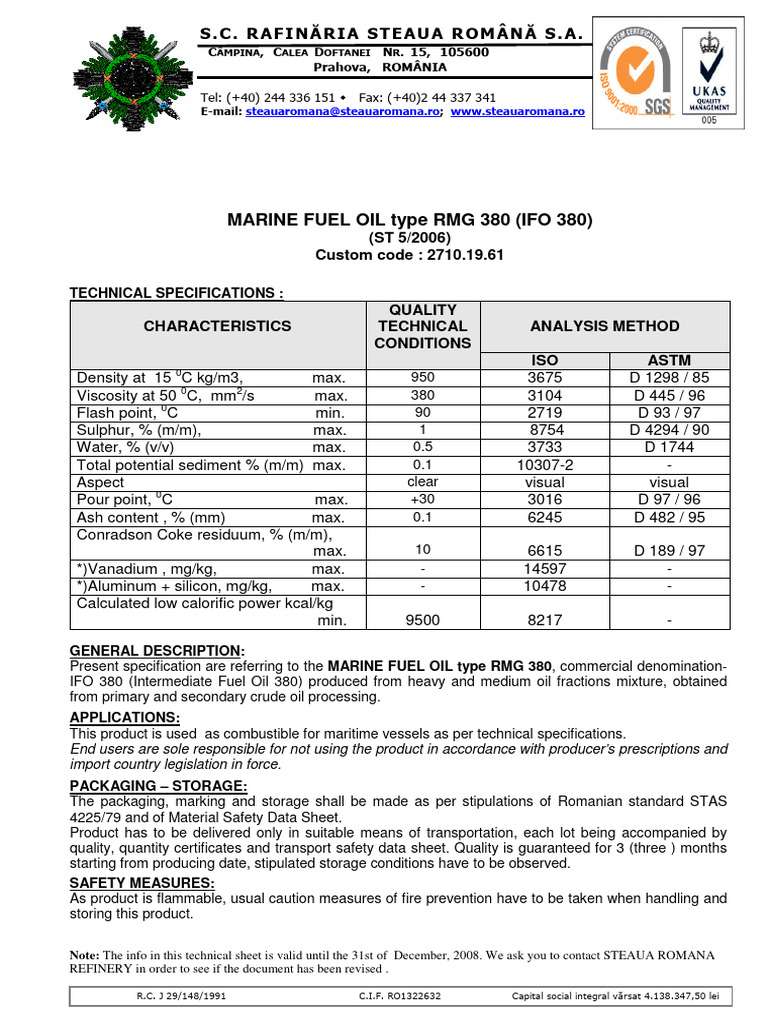 COMBMARINTIPRMG380 en | PDF | Fuel Oil | Packaging And Labeling