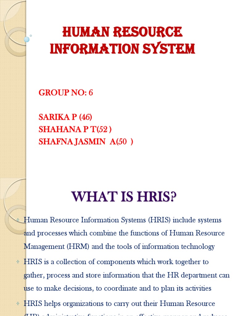 Human Resource Information Systemppt Human Resource Management