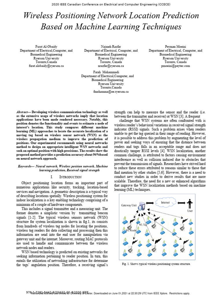 Wireless Positioning via ML Techniques | PDF | Machine Learning ...