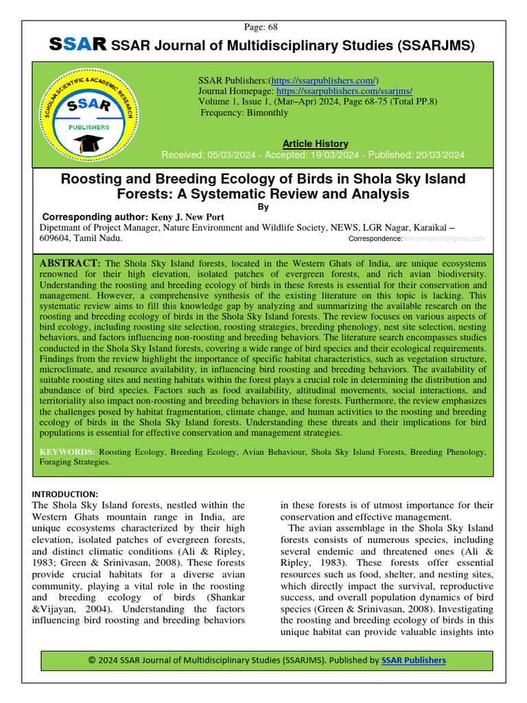 roosting-and-breeding-ecology-of-birds-in-shola-sky-island-forests-a
