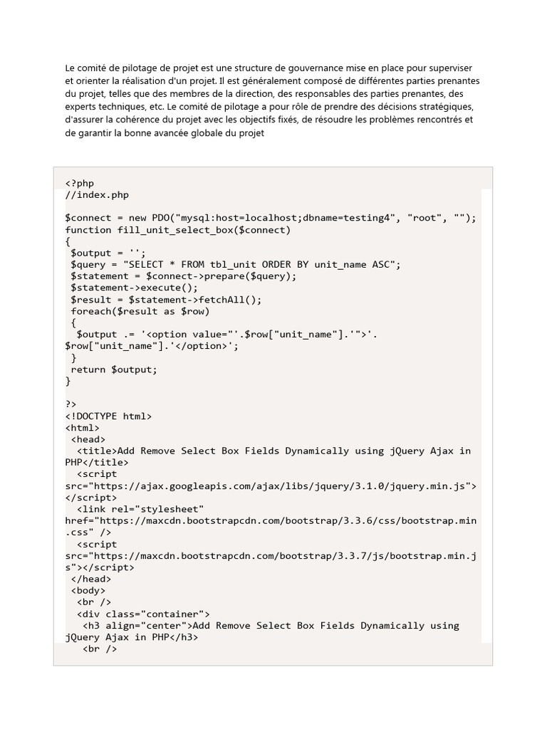 Dynamic jQuery PHP Select Box | PDF | Database Index | Data