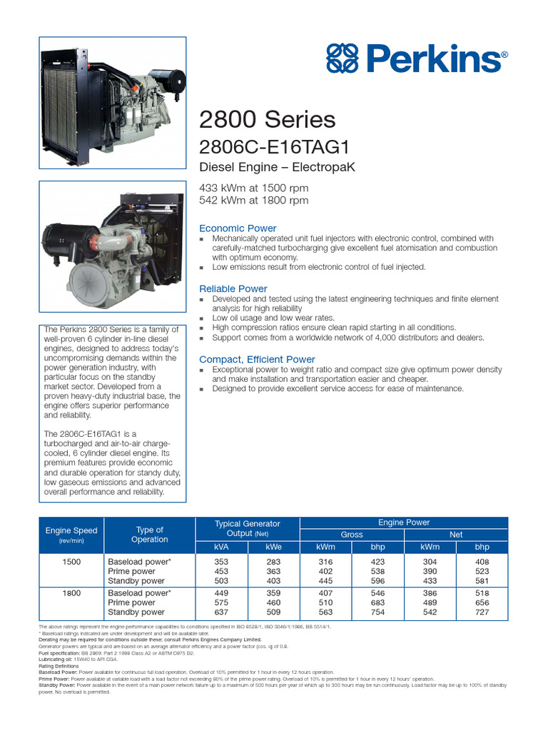 2806C E16tag1 | PDF | Diesel Engine | Engines