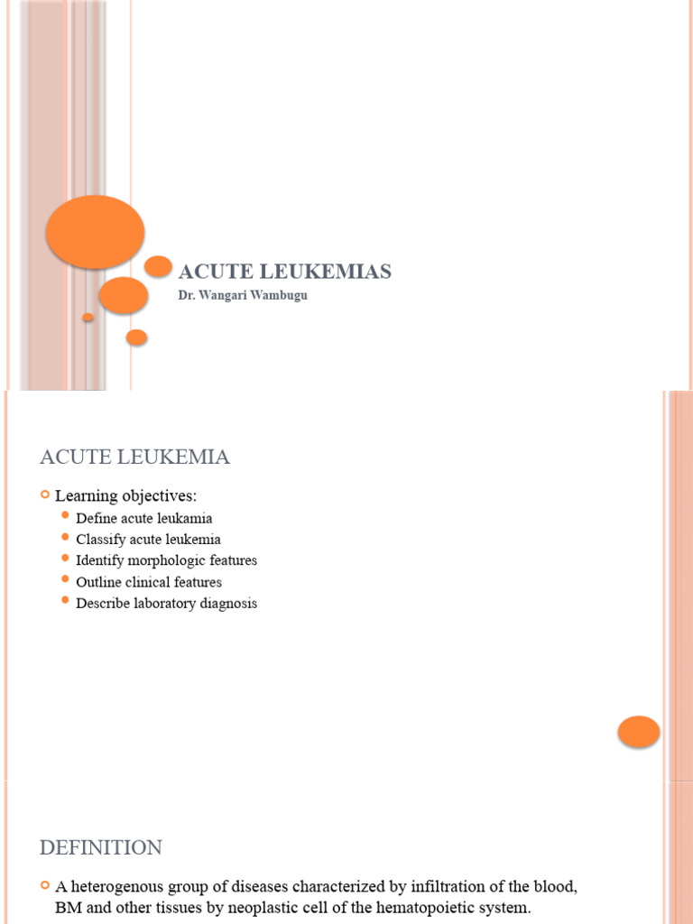 Overview of Acute Leukemias | PDF | Leukemia | Medical Specialties