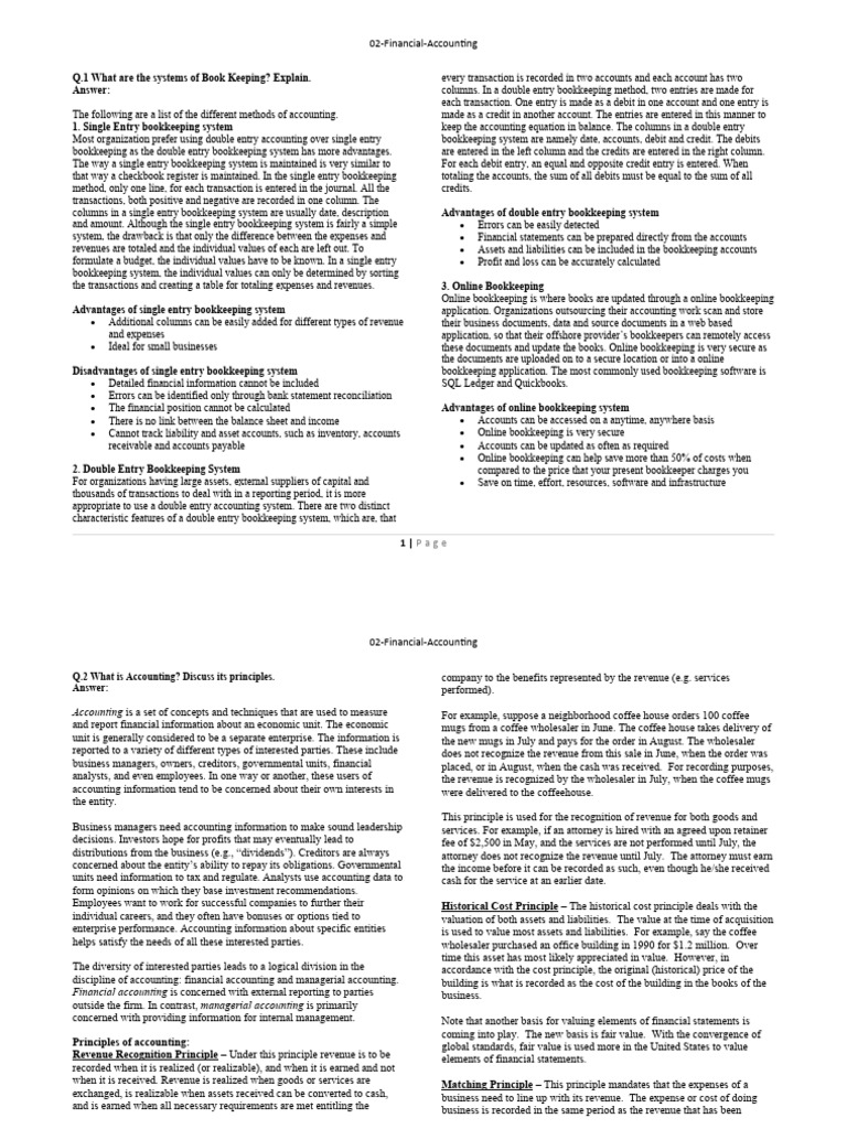 02) Financial Accounting | PDF | Debits And Credits | Bookkeeping