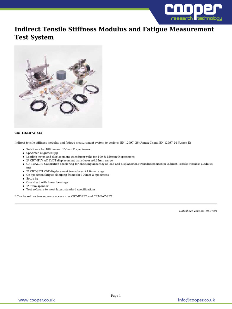 Indirect Tensile Stiffness & Fatigue Test | PDF