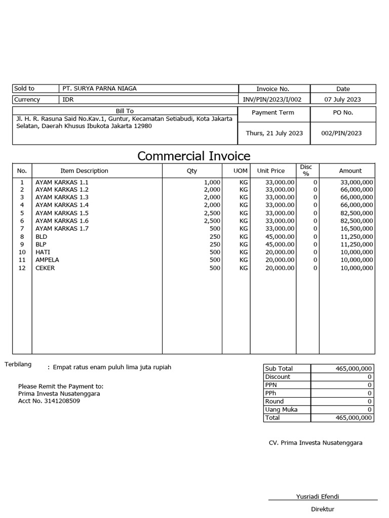 Invoice Pin To SPN | PDF | Indonesian Rupiah | Foreign Exchange Market