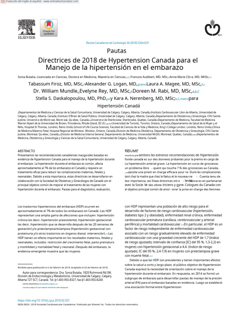 Hypertension In Pregnancy Guidelines Canada