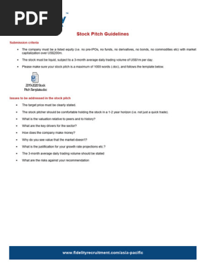 2019-2020 Stock Pitch Guidelines