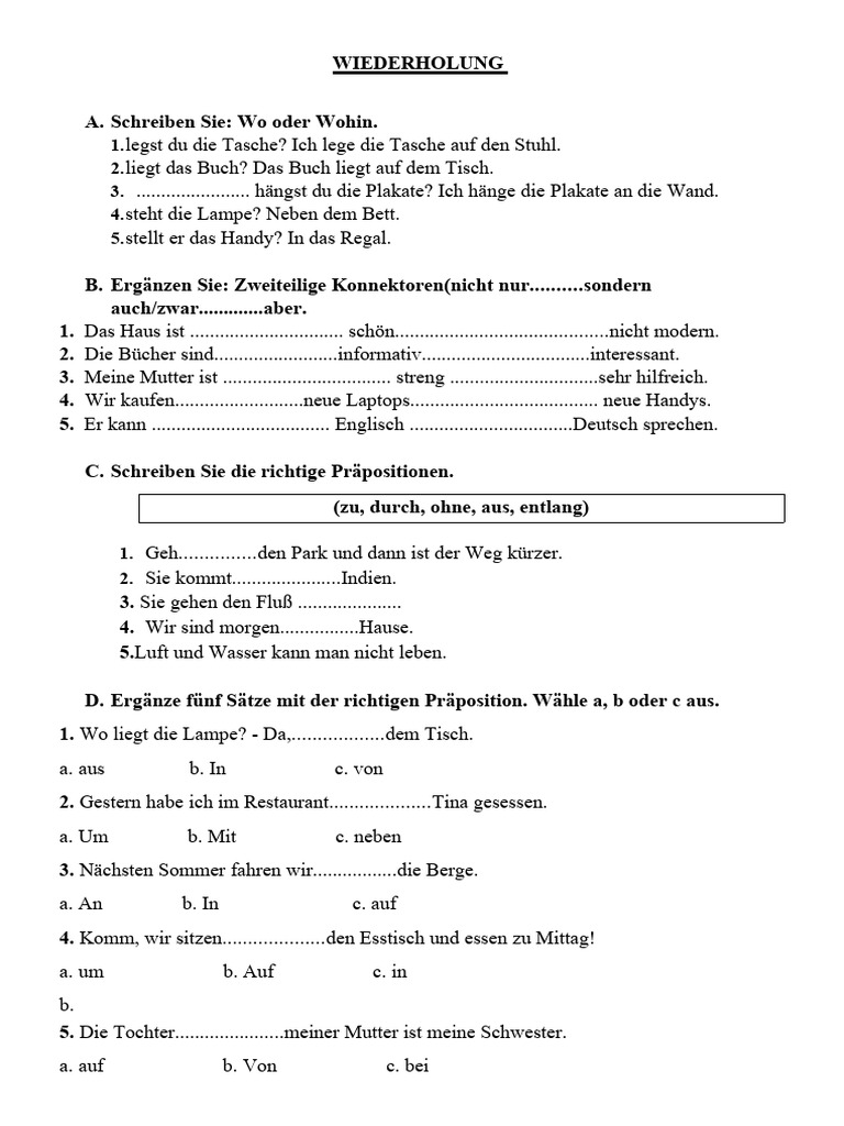 German Grade-8 Sample Paper For Final Examination | PDF