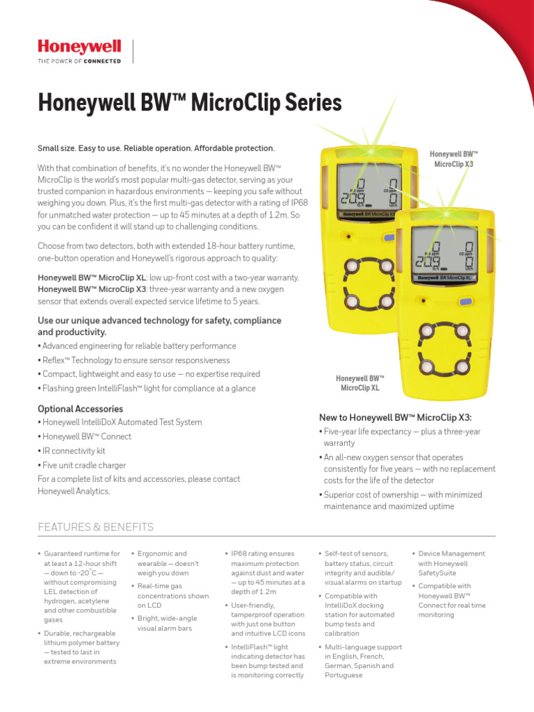 Honeywell BW Microclip Series Datasheet PDF Sensor