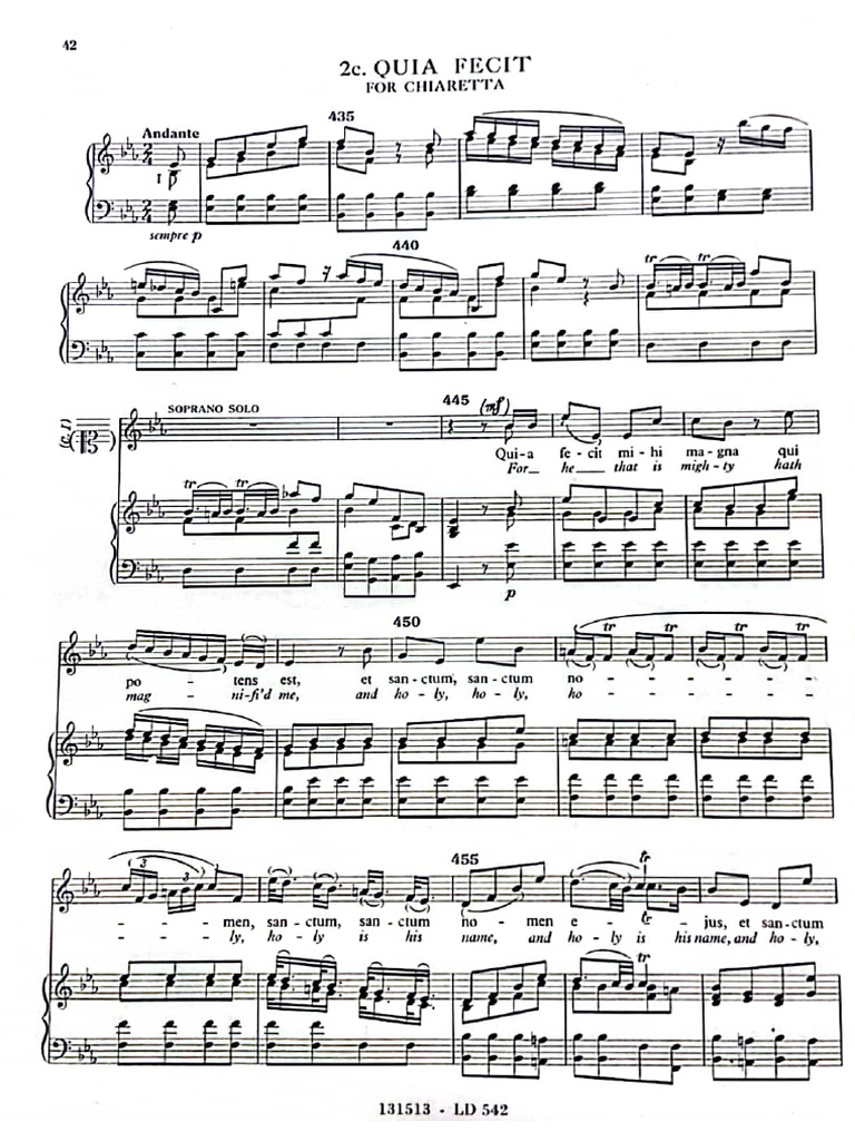 Vivaldi - Quia Fecit | PDF