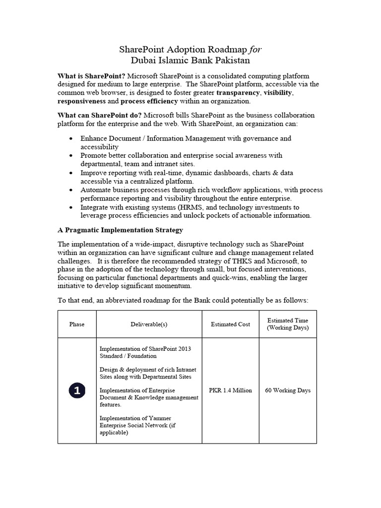 Sharepoint adoption roadmap for pdf share point information science