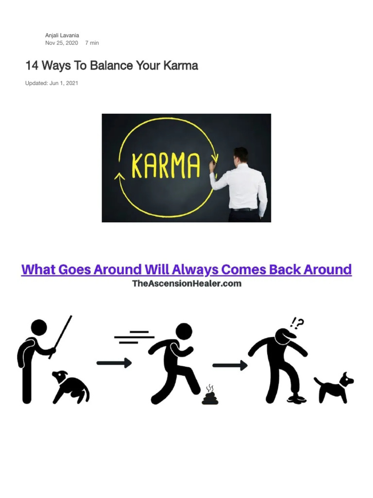 14 Ways to Balance Your Karma | PDF | Karma | Psychology