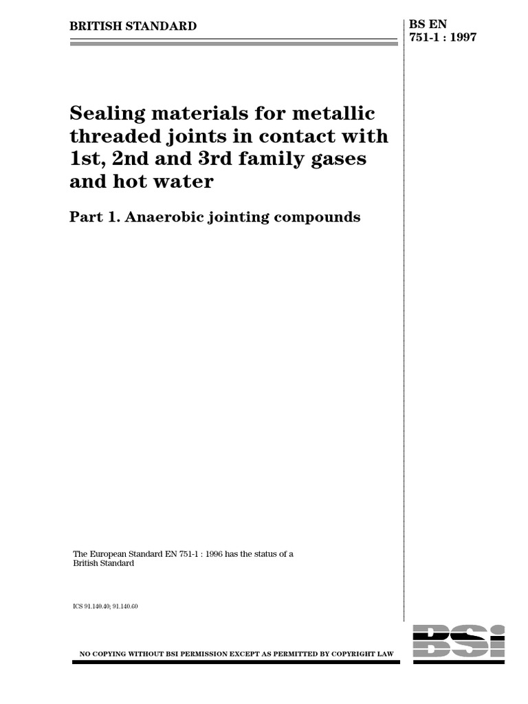 En751-1 - 1996 | PDF | Pipe (Fluid Conveyance) | Materials