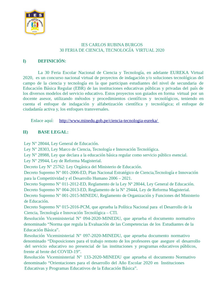 Feria de Ciencia y Tecnologia 2020 | PDF | Hipótesis | Educación primaria