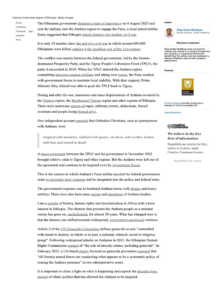 Ethiopias Amhara People Are Being Portrayed As The Enemy The Dangerous ...