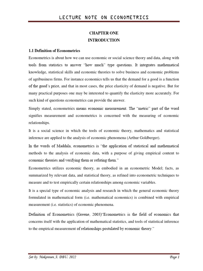 Econometric S | PDF | Econometrics | Statistics