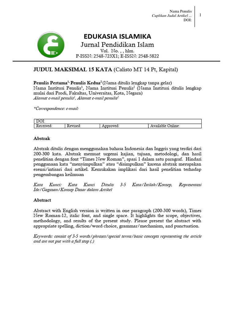 Panduan Penulisan Artikel Jurnal Pendidikan | PDF