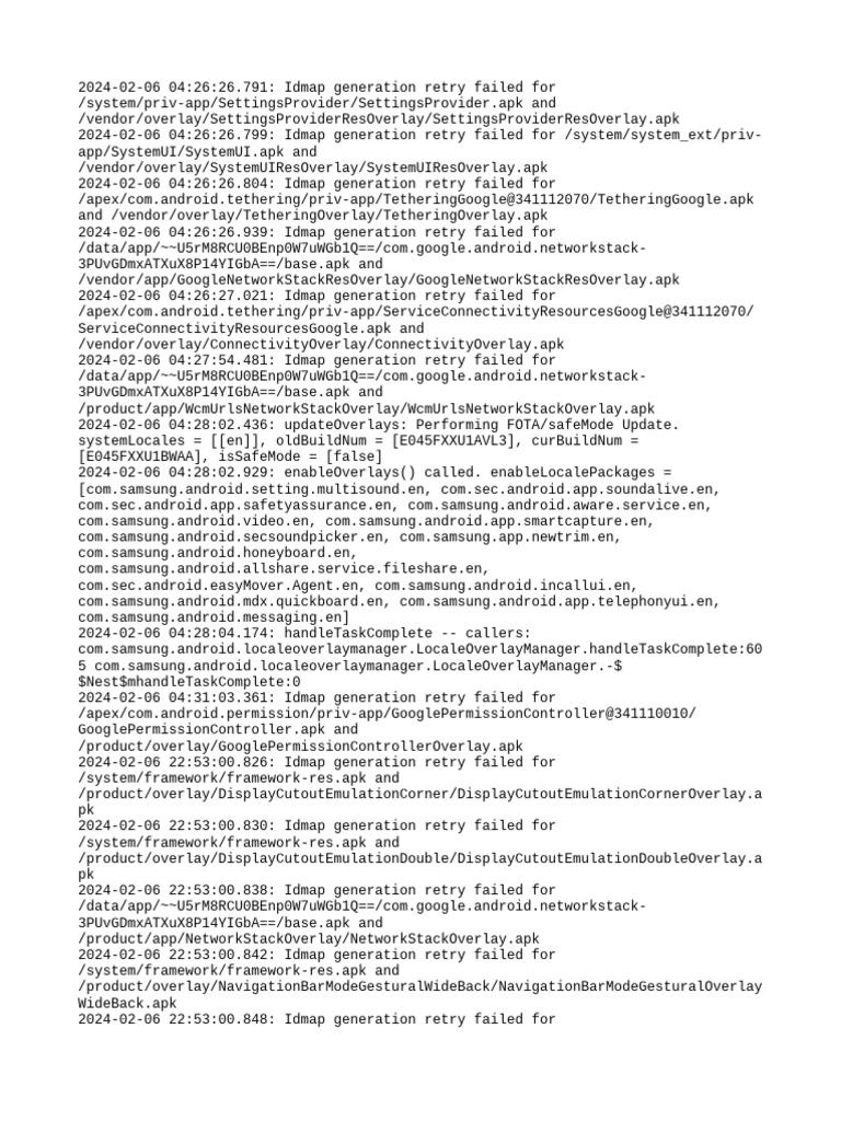 Idmap Generation Failures Log | PDF | Software | Personal Digital Assistant