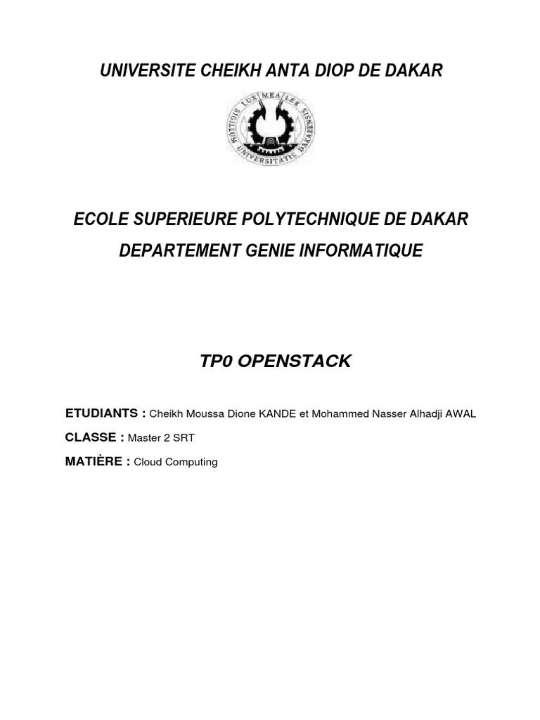 TP0 Openstack | PDF | OpenStack | Architecture (Informatique)