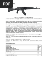 AKM Assault Rifle Technical Specifications | PDF | Rifle | Caliber