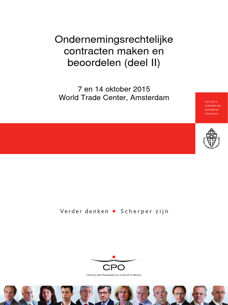 Ondernemingsrechtelijke Contracten Maken En Beoordelen PDF