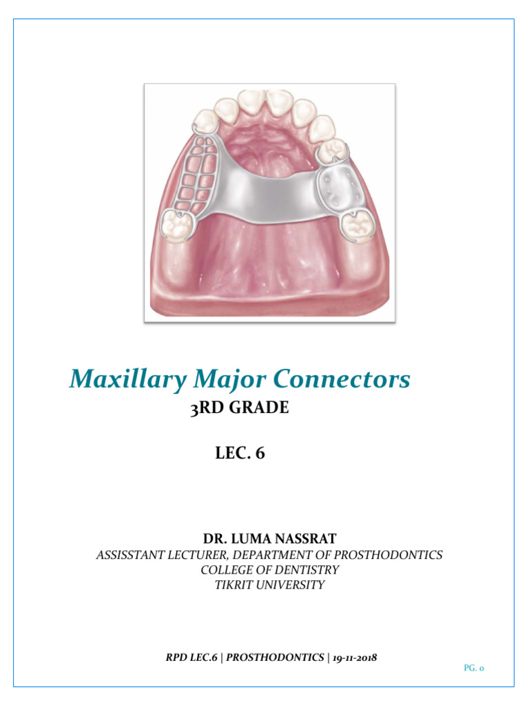 Lec6maxillary Major Connectors | PDF | Mouth | Dentistry