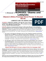 Failed Promise - Obama and Lobbyists