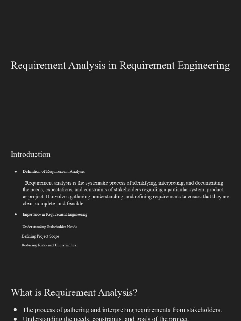 Requirement Analysis In Requirement Engineering Pdf Business