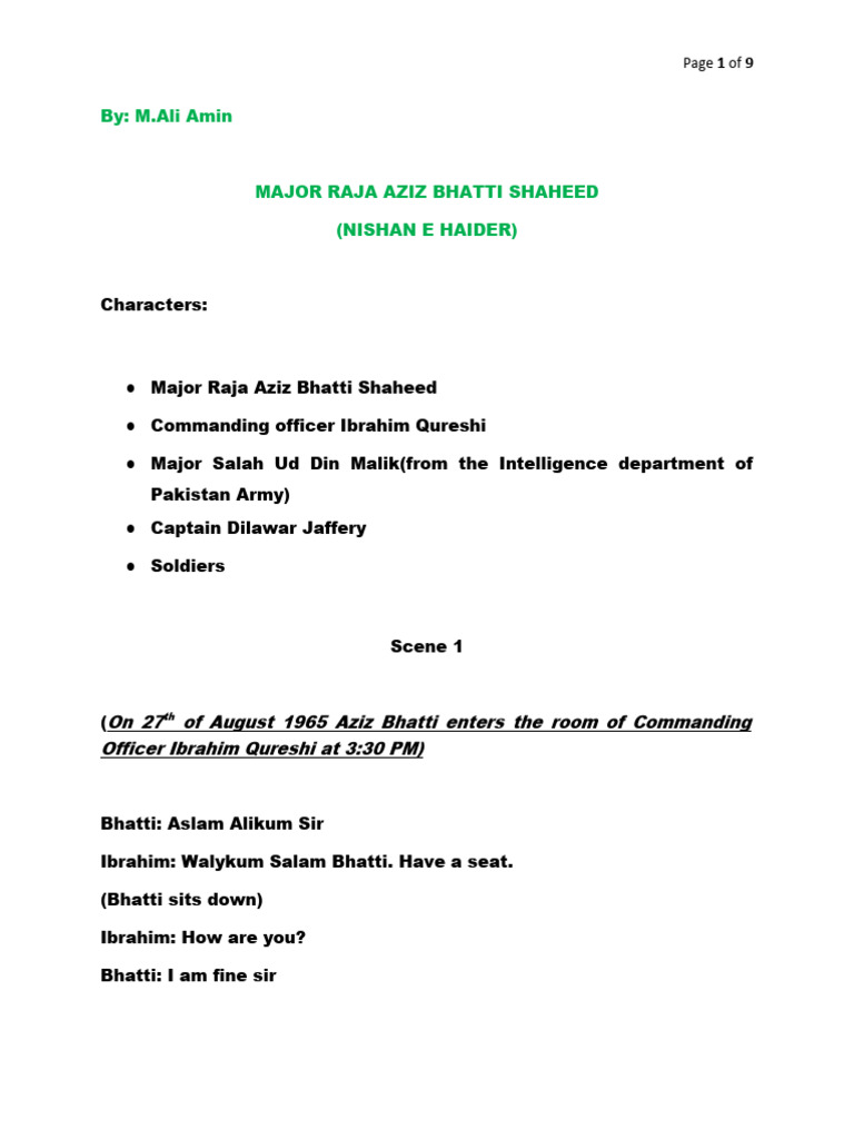 FINAL MAJOR RAJA AZIZ BHATTI SHAHEED Changed | PDF | Artillery ...