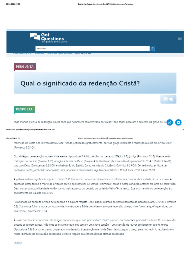 Redenção Cristã - Qual o Significado - GotQuestions - Org - Portugues ...