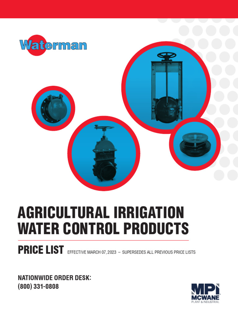 Waterman PriceList 09.23 Ag-1 | PDF | Pipe (Fluid Conveyance) | Valve