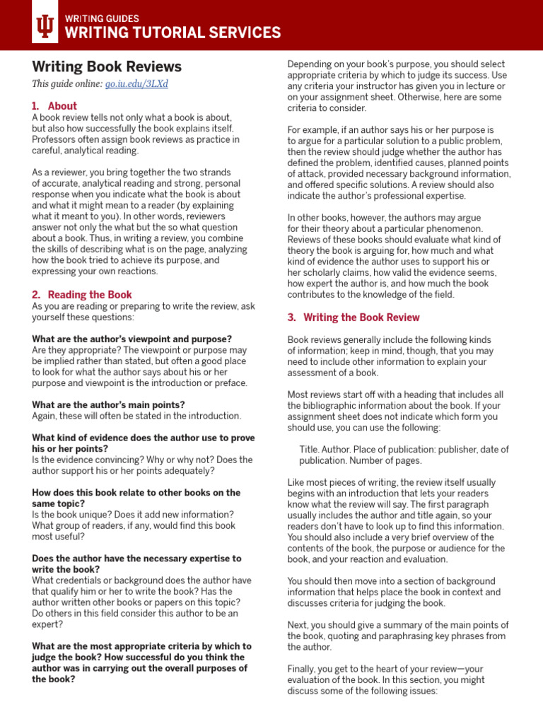Writing Book Reviews | PDF | Expert | Books