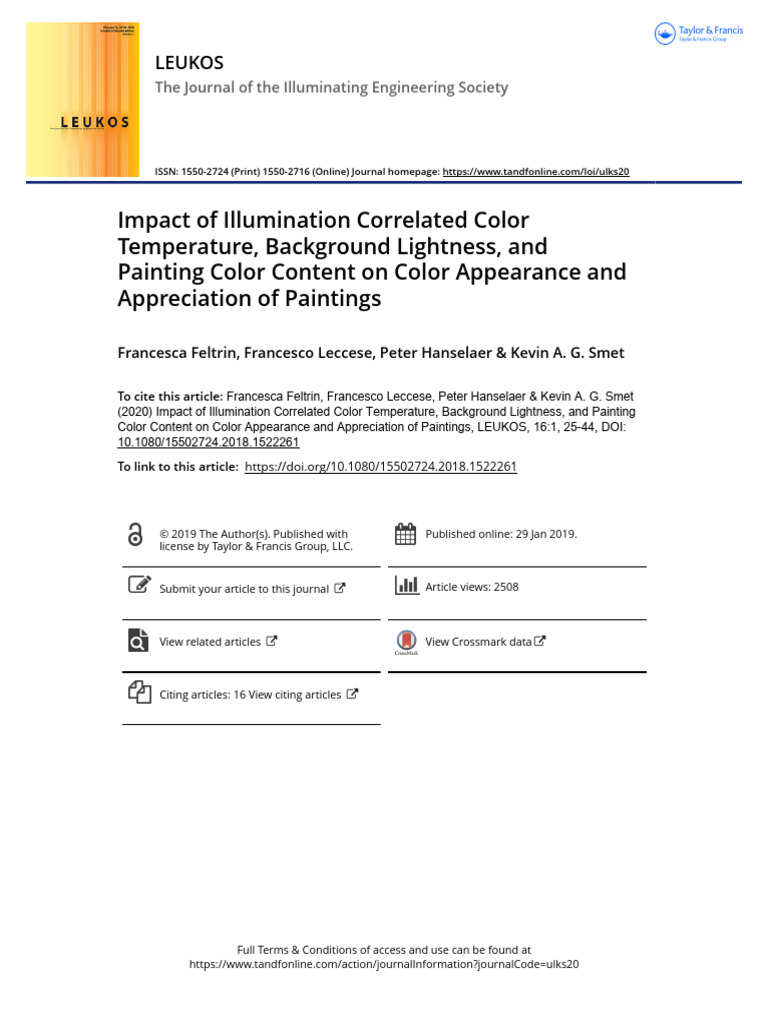 Impact of Illumination Correlated Color Temperature Background ...