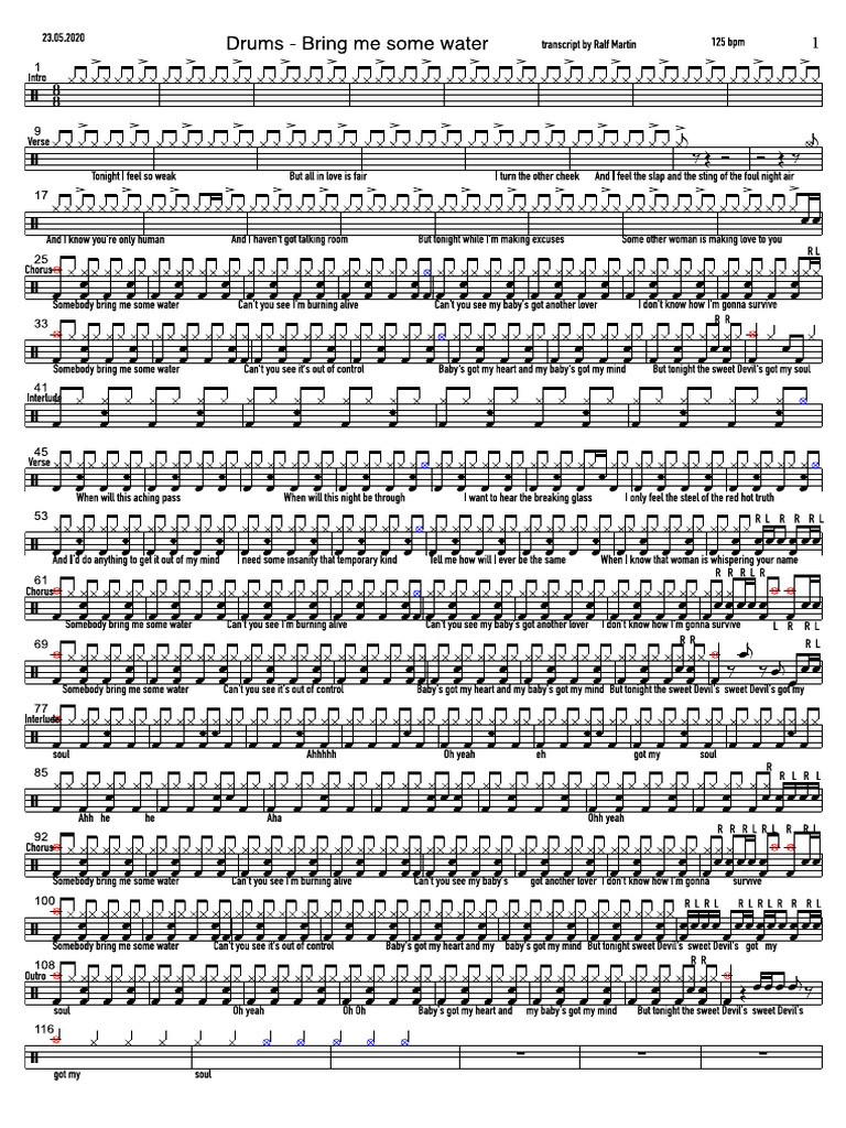 bring-me-some-water-drum-sheet-pdf