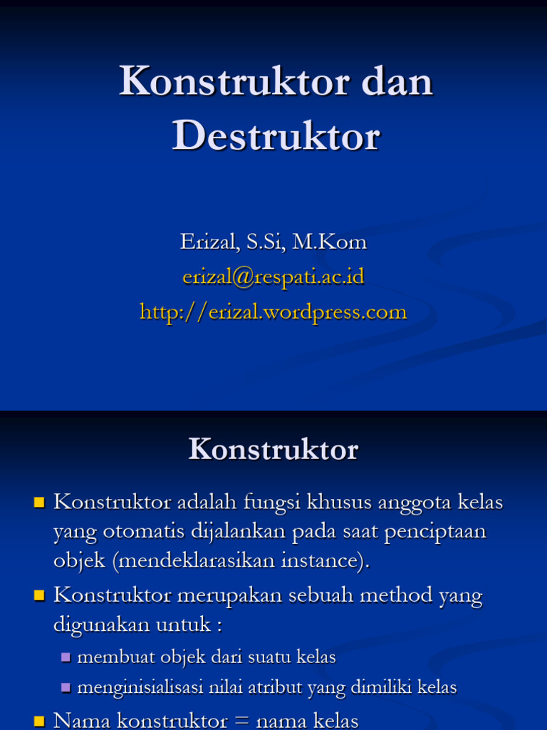 Konstruktor dan Destruktor C++ | PDF