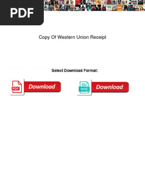 Copy of Western Union Receipt