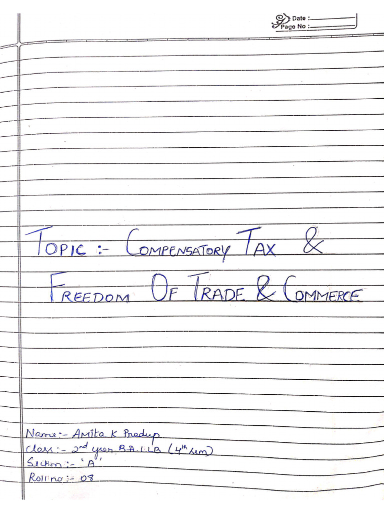 Compensatory Tax and Freedom of Trade and Commerce | PDF