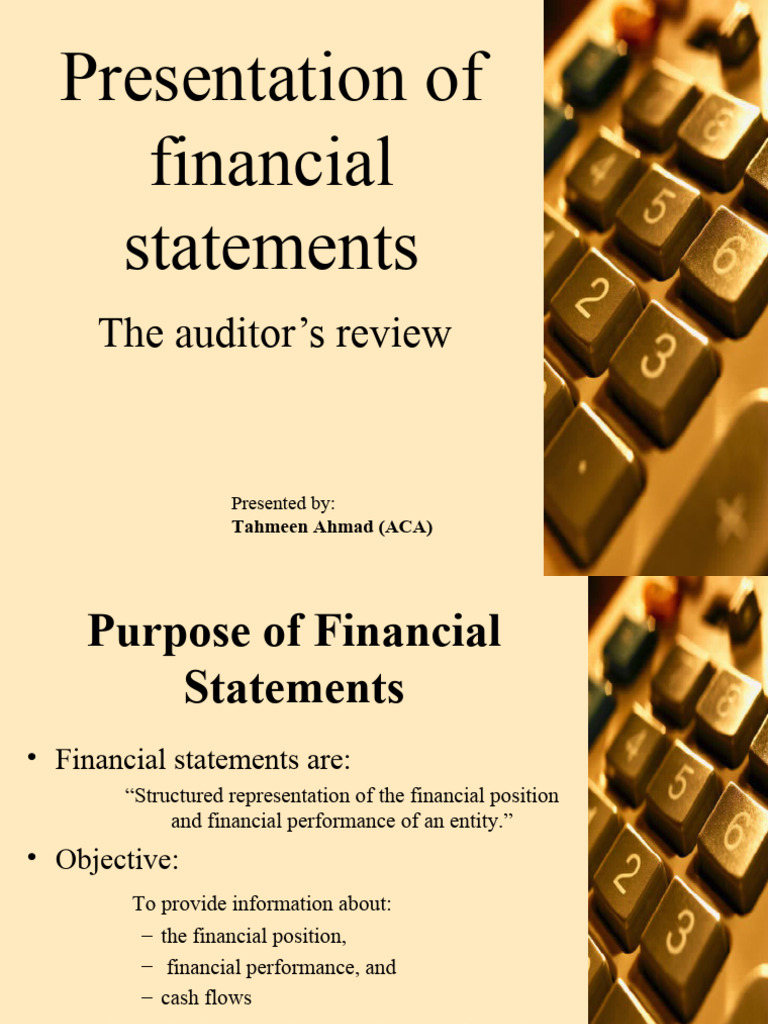 Presentation Of Financial Statements 07 08 07 Pdf Audit Financial