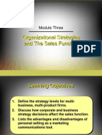 Organizational Strategies and The Sales Function: Module Three