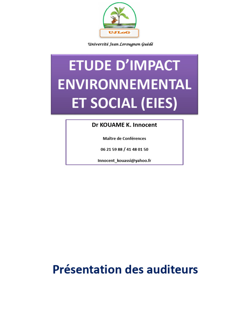 Étude d'Impact Environnemental et Social | PDF | Environnement naturel ...